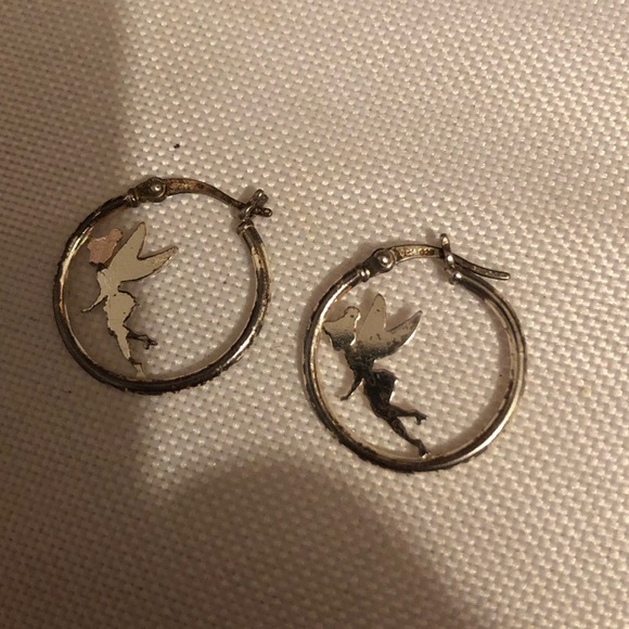 Disney Sterling Silver Tinkerbell Hoop Earrings - 94 $20 or $15 w/offer - Picture 1 of 2